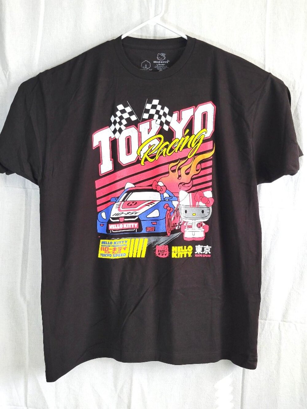 NWT Hello Kitty Tokyo Racing T-Shirt Black Graphic Tee Sanrio Tokyo Speed 2XL